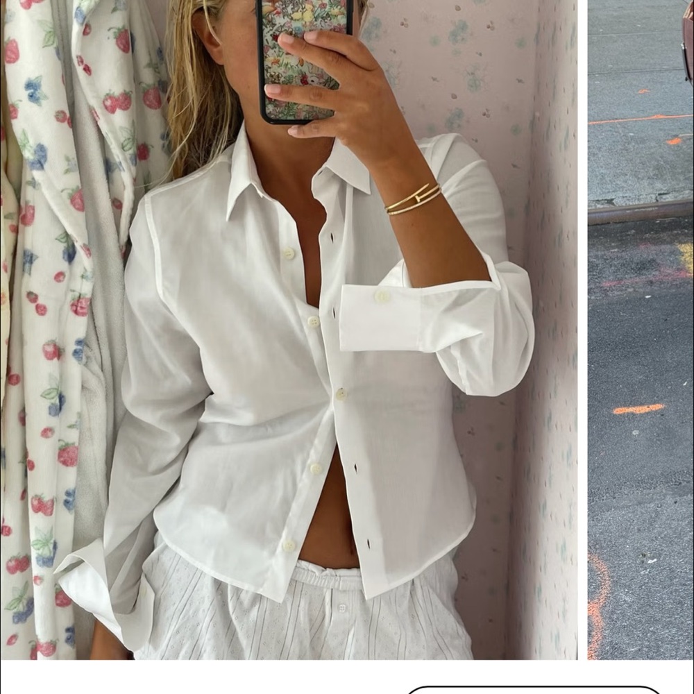Djerf Avenue Little Shirt White NWT